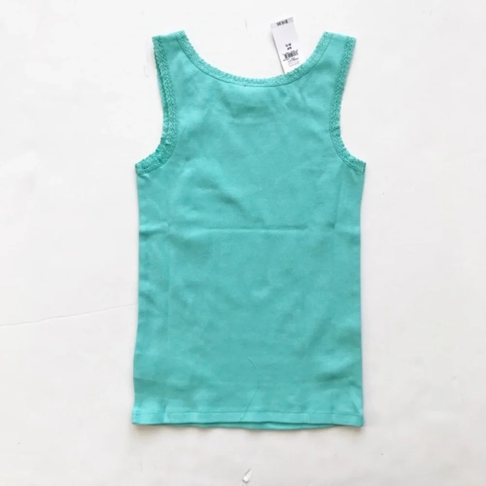 Gapkids NWT green lace hem tank  S(6-7Y)
